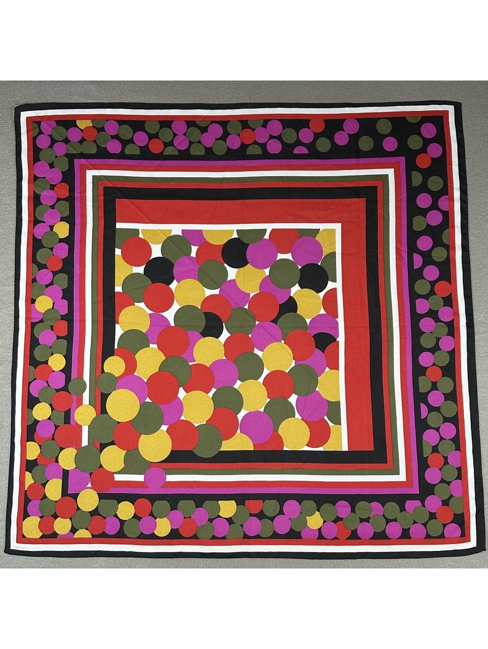 Vintage Colorful Polka Dot Pattern Square Scarf